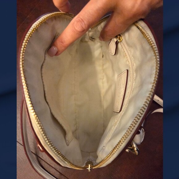 Coach CORA Dome Debossed Leather Mini Off white Bag - Picture 7 of 9